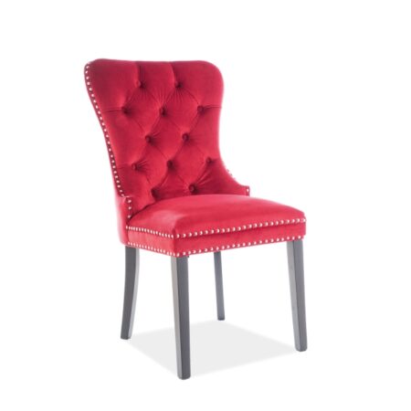 KRZESŁO AUGUST VELVET CZARNY STELAŻ/BORDO BLUVEL59