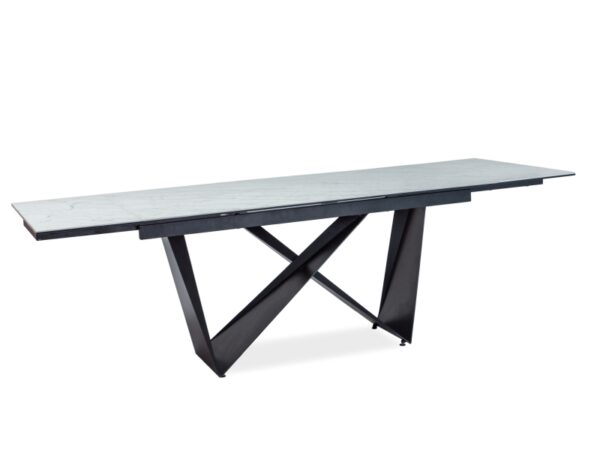 STÓŁ CAVALLI II BIAŁY MARMUR / CZARNY MAT 160(240)X90