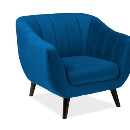 FOTEL ELITE 1 VELVET GRANATOWY BLUVEL 86 / WENGE (T)