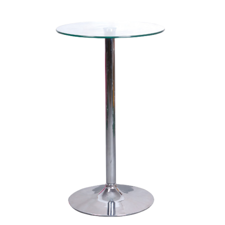 STOLIK BAROWY B103 TRANSP./CHROM 60x60x100