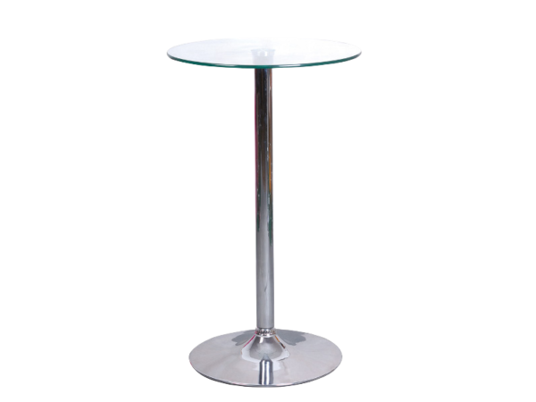 STOLIK BAROWY B103 TRANSP./CHROM 60x60x100
