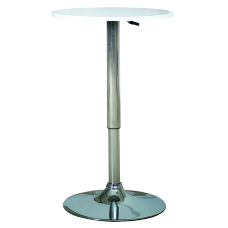 STOLIK BAROWY B500 BIAŁY/CHROM fi 60x68-91