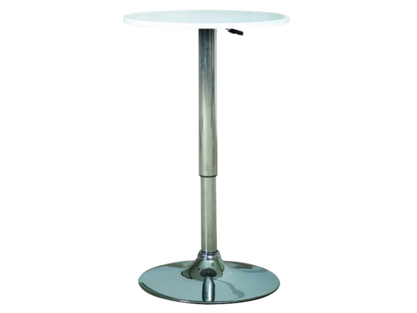 STOLIK BAROWY B500 BIAŁY/CHROM fi 60x68-91