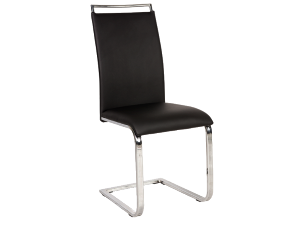 KRZESŁO H334 CHROM/CZARNY EKOSKÓRA