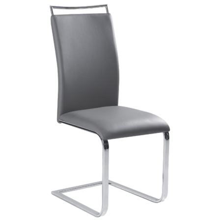 KRZESŁO H334 CHROM/SZARY EKOSKÓRA