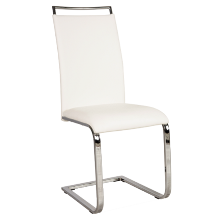 KRZESŁO H334 CHROM/BIAŁY EKOSKÓRA