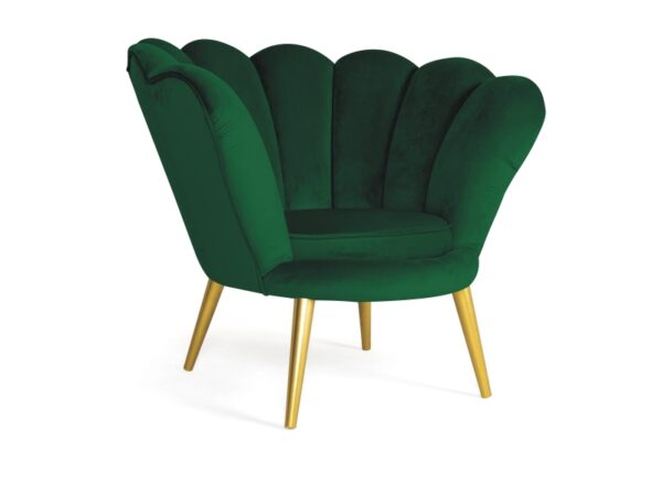 FOTEL MAGNOLIA 1 VELVET ZIELONY BLUVEL 78 / ZŁOTY