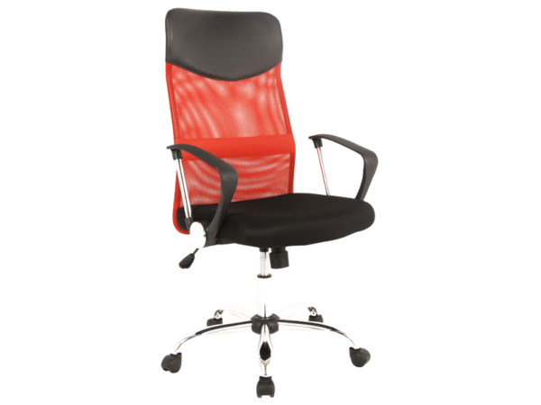 FOTEL OBROTOWY Q-025 CZERWONO/CZARNY